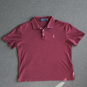 Polo Ralph Lauren Classic Fit Soft Touch Cotton Polo Shirt Men's Medium Wine